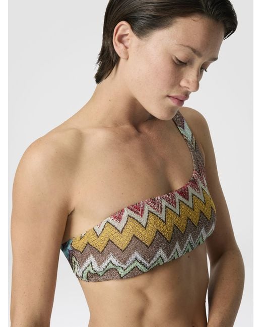 Missoni White One-Shoulder Bikini