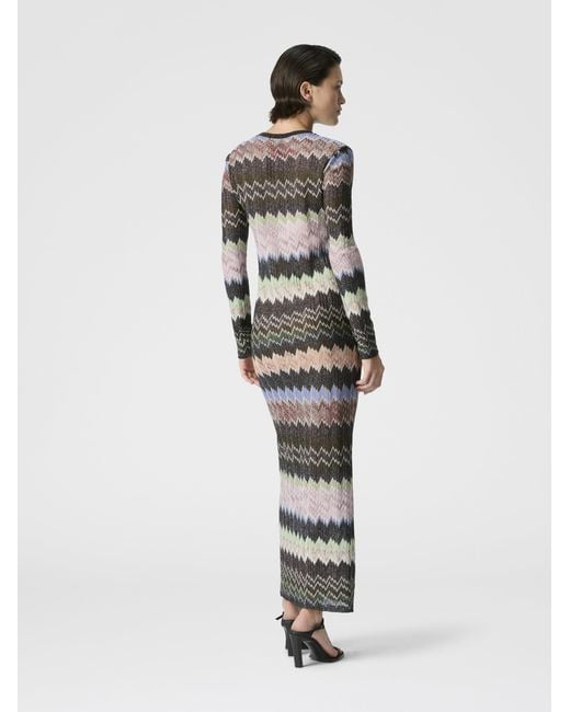Missoni Gray Viscose Lamé Snake-Pattern Gown