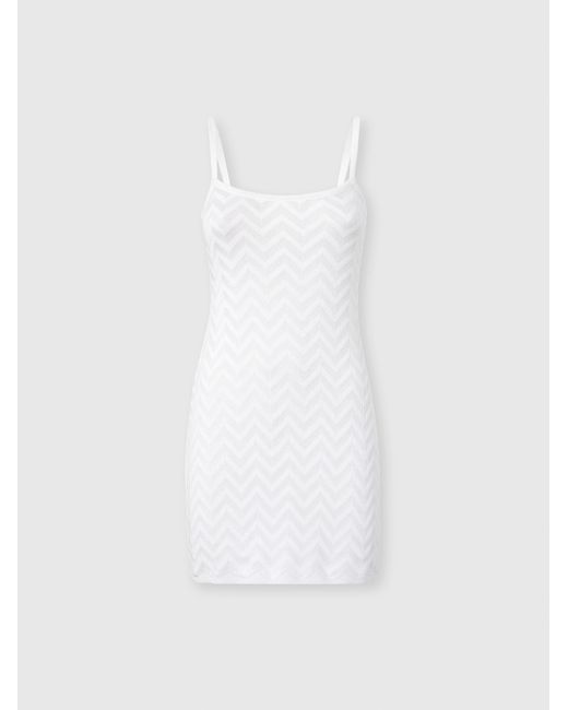 Missoni White Chevron Cotton And Viscose Mini Dress