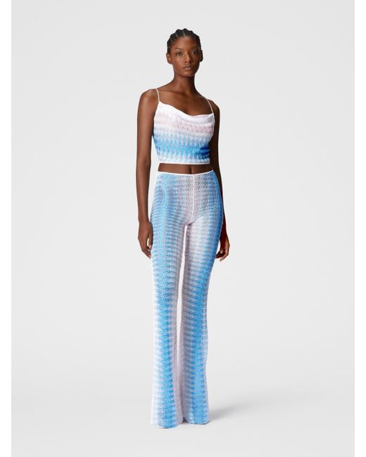 Pantalon À Taille Basse En Dentelle Dégradée, Femme, Bleu & Rose, Taille Missoni en coloris Blue