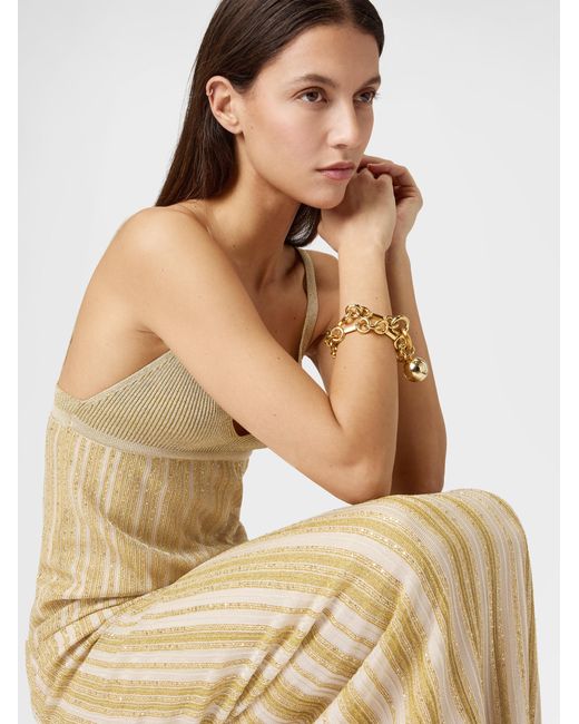 Missoni Metallic Sleeveless Mixed Viscose Lamé Gown With Sequins