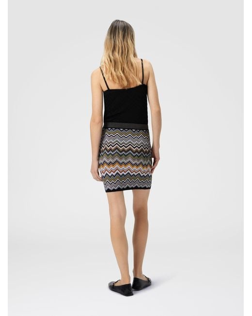 Missoni Multicolor Mini Skirt With Chevron Pattern