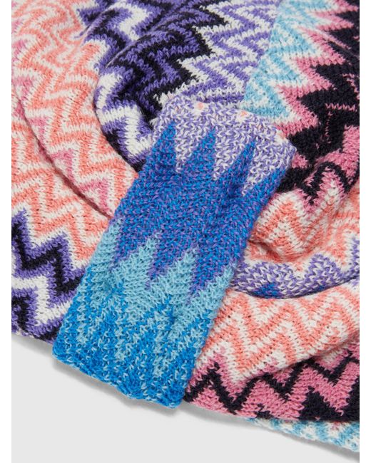 Missoni Pink Zickzack-Turban Aus Wollmischung, Damen, Größe