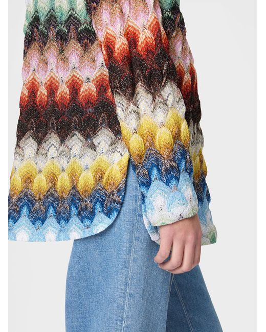 Missoni White Oversized Blouse With Deep V-Neckline