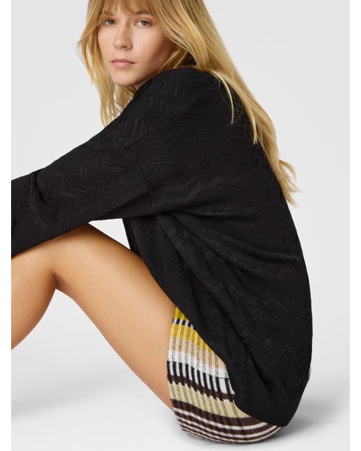 Maglia Oversize Con Scollo A V di Missoni in Black