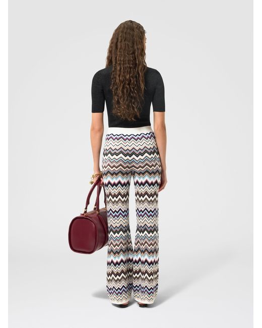 Missoni White Straight-Leg Viscose And Wool Chevron Trousers