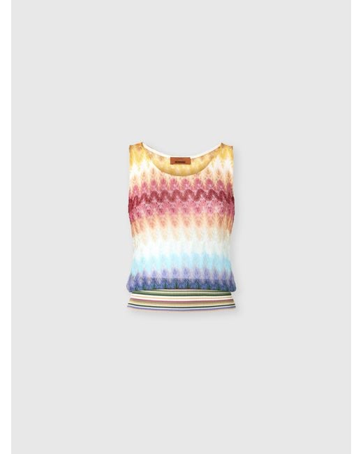 Missoni White Sleeveless Dégradé Viscose Top