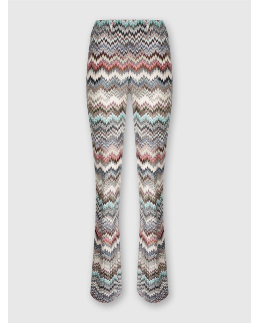 Missoni White Flare Pants With Snake Pattern