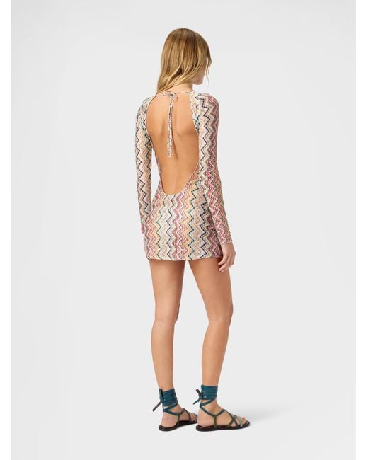 Missoni White Long-Sleeved T-Shirt With Irregular Zig Zag Print