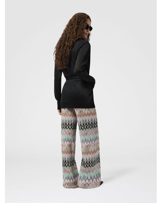 Missoni Black Lamé Fabric Cardigan With Belt