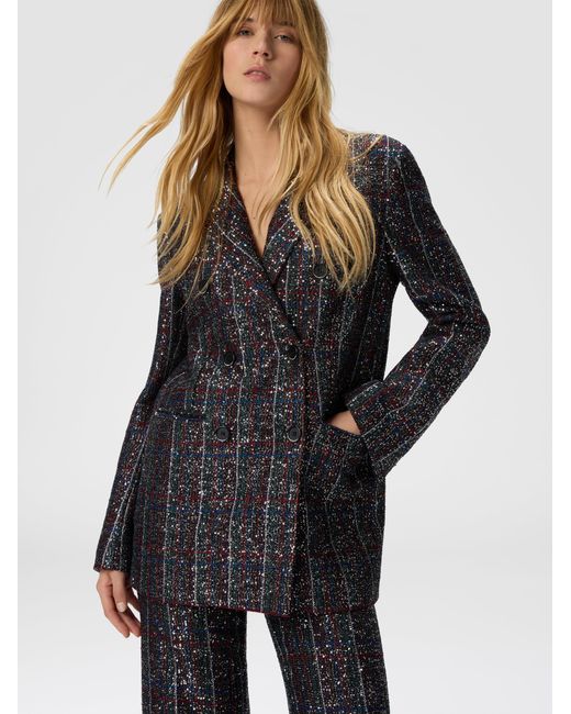 Missoni Black Double-Breasted Blazer With Check Pattern