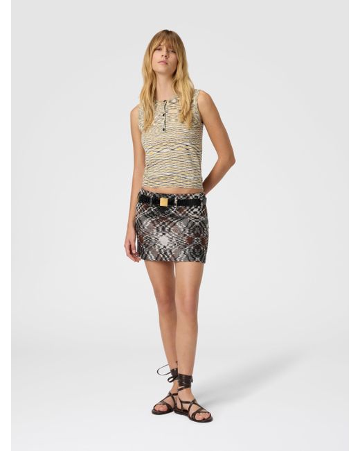 Missoni White Buttoned Vest With Flame Pattern