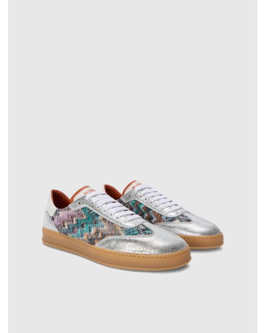 Missoni Blue Sneakers With Chevron Pattern