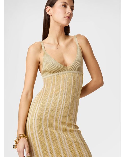 Missoni Metallic Sleeveless Mixed Viscose Lamé Gown With Sequins