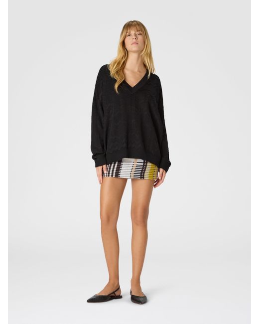 Maglia Oversize Con Scollo A V di Missoni in Black