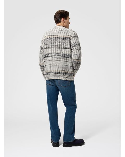 Missoni White Wool-Blend Check Cardigan With Side Pockets for men