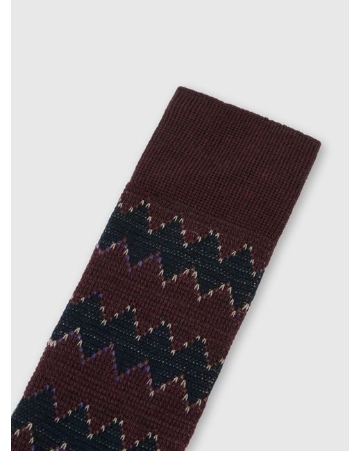 Missoni Multicolor Zig Zag Wool And Cotton-Blend Ankle Socks for men