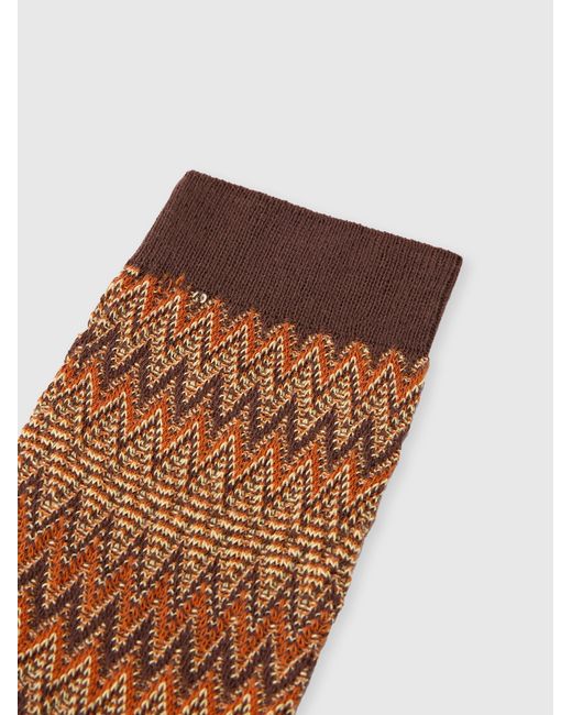 Missoni Multicolor Mid-Length Cotton-Blend Chevron Socks
