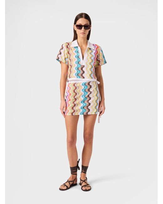 Missoni White Mini Pareo Skirt