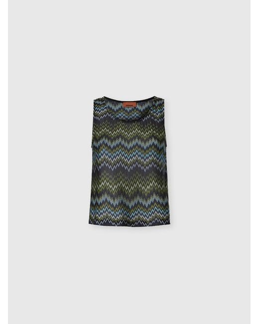 Missoni Multicolor Sleeveless Viscose Top With Snake Motif