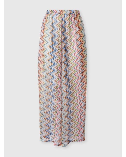 Missoni White Zig Zag Printed Fabric Cover-Up Trousers