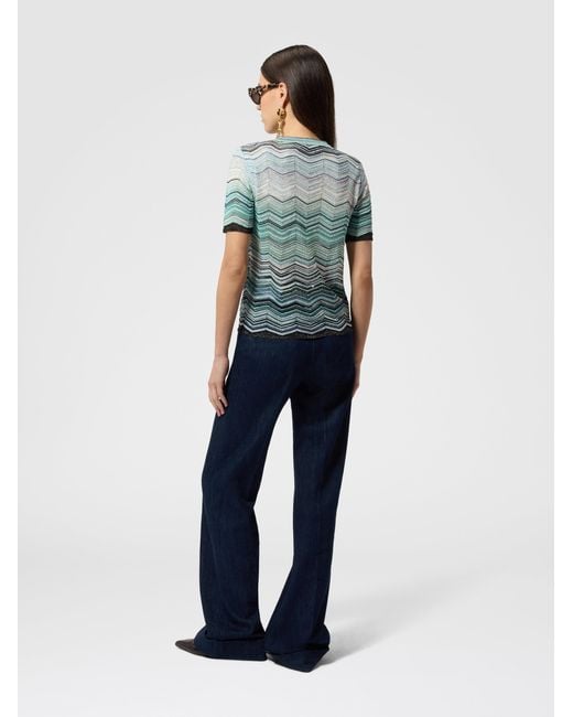 Missoni Blue Crew-Neck T-Shirt