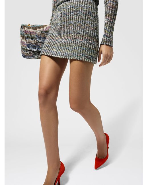 Missoni Multicolor Chevron Viscose-Blend Mini Skirt With Sequins