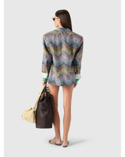 Missoni Blue Oversized Single-Breasted Blazer
