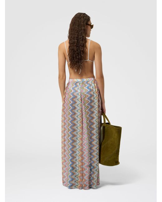 Missoni White Zig Zag Printed Fabric Cover-Up Trousers