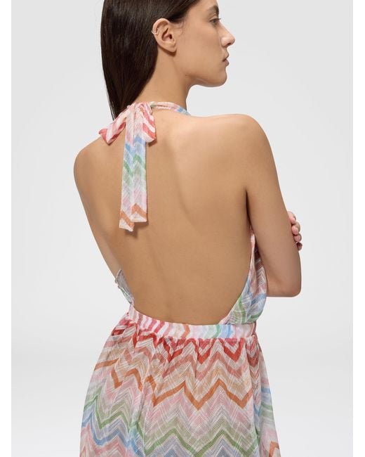 Missoni Pink Short Zig Zag Printed Cover-Up Jumpsuit