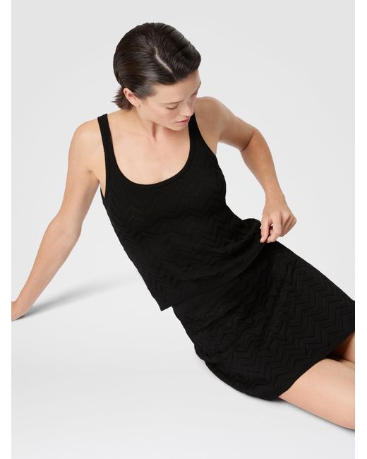 Missoni Black Stretch Chevron Cotton And Viscose Tank Top