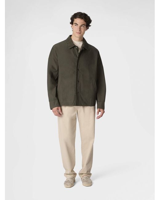 Missoni Green Cotton Canvas Overshirt With Zigzag Collar Detail for men
