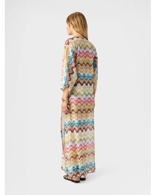 Missoni Multicolor Caftan Cover-Up With Irregular Zig Zag Print