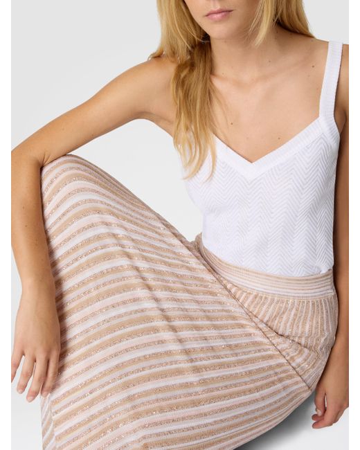 Missoni Pink Long Skirt With Lamé Stripes
