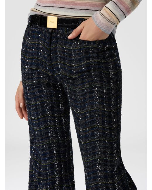 Missoni Black Tailored Check And Wave Pattern Trousers