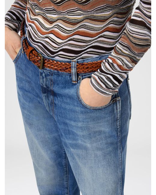 Missoni Blue Five-Pocket Mid-Rise Washed Denim Pants