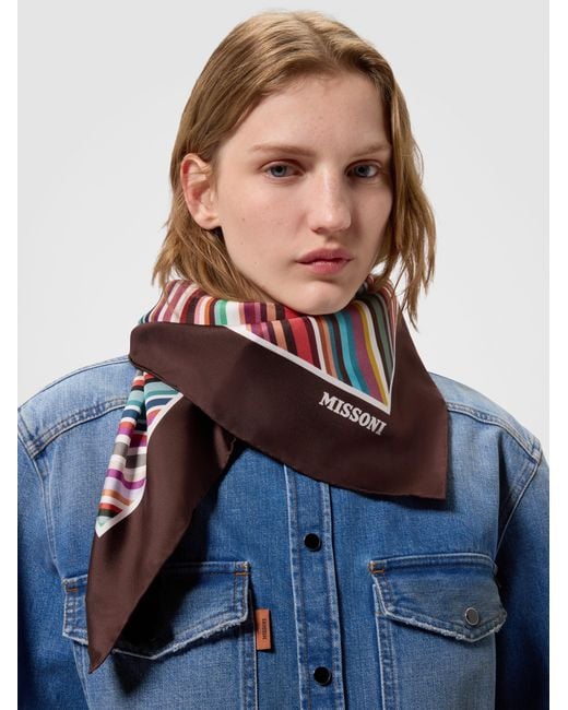 Missoni Multicolor Pure Silk Striped Scarf
