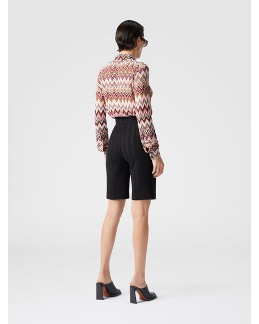 Missoni Black Tone-On-Tone Zigzag Cotton And Viscose Bermuda Shorts