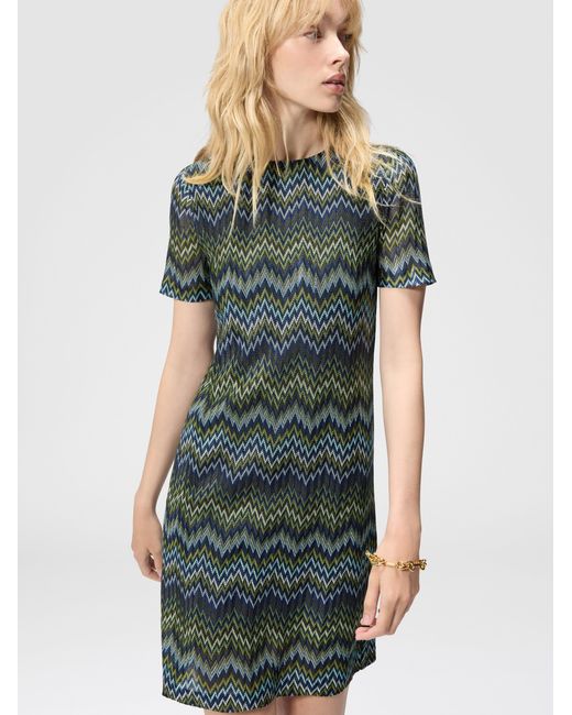 Missoni Green Short-Sleeve Viscose Mini Dress