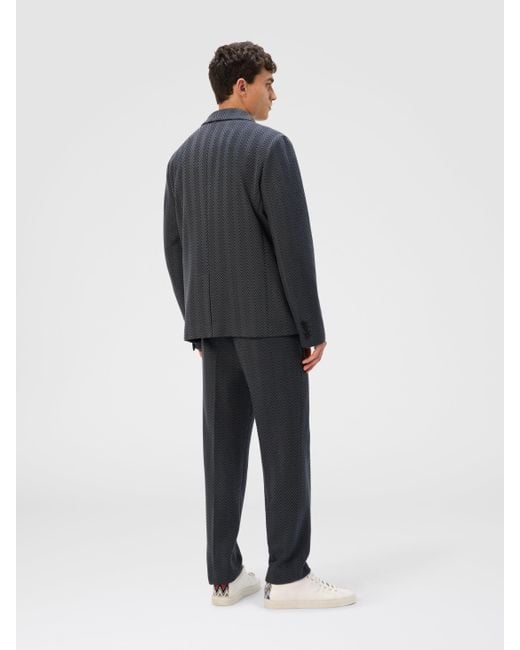 Missoni Black Single-Breasted Jacket With Zigzag Pattern for men