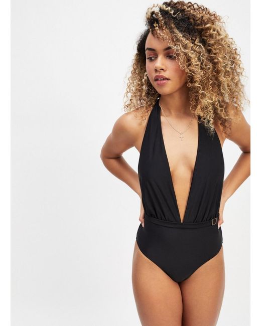 black buckle swimsuit