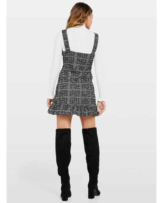 boucle pinafore dress