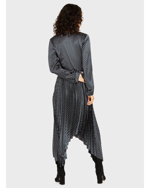 navy spot midi dress