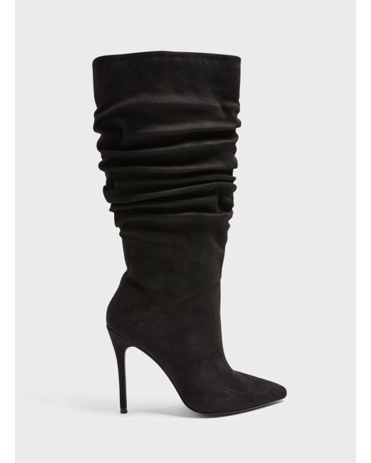 ruched heeled boots