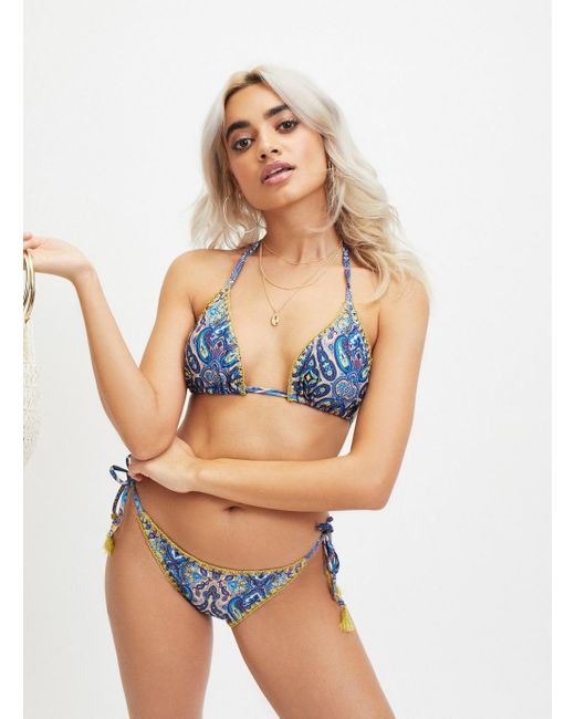 blue paisley swimsuit