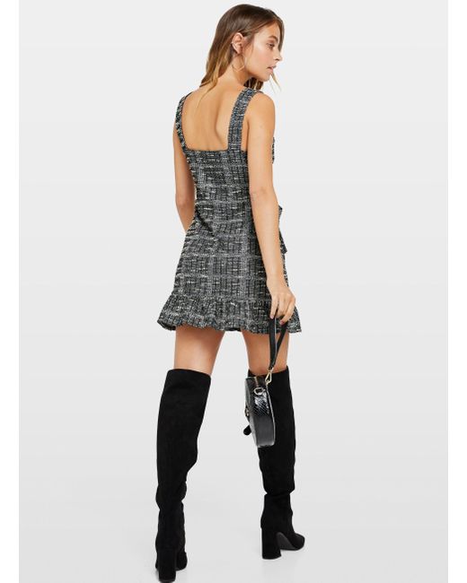 black jersey pinafore dress