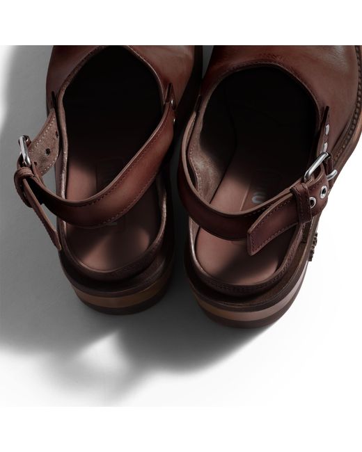 Miu Miu Brown Foule Leather Mules