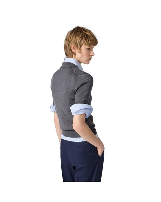 Miu Miu Gray Wool Knit Polo Shirt