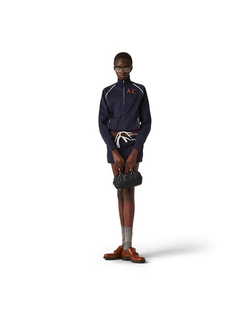 Miu Miu Blue Technical Yarn Miniskirt