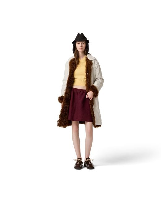Miu Miu Red Linen Skirt